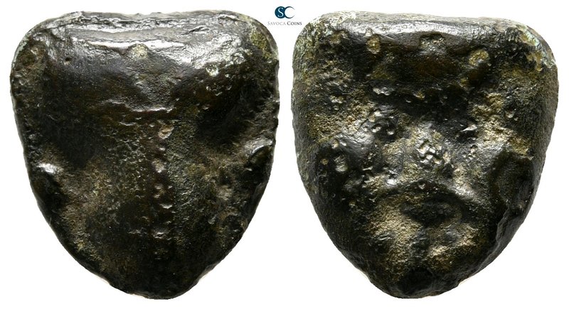 Sicily. Selinus circa 450-400 BC. 
Hexas or Dionkion Æ

15 mm., 4,52 g.

Ce...