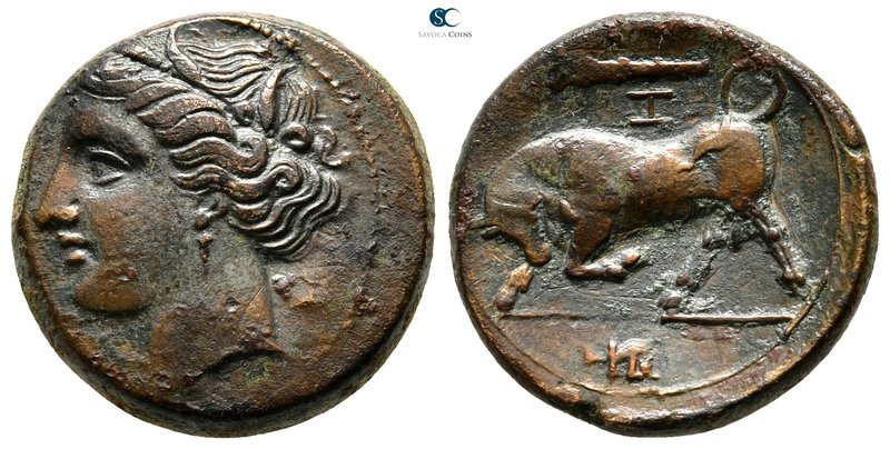 Sicily. Syracuse. Hieron II 275-215 BC. 
Litra Æ

18 mm., 6,15 g.

Head of ...
