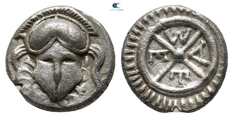 Thrace. Mesembria circa 400-300 BC. 
Diobol AR

10 mm., 1,22 g.

Facing cre...