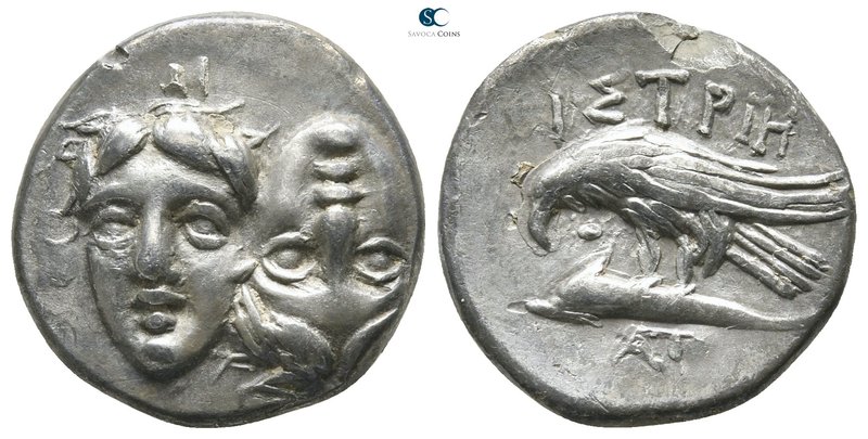 Moesia. Istros circa 400-300 BC. 
Drachm AR

18 mm., 4,71 g.

Facing male h...