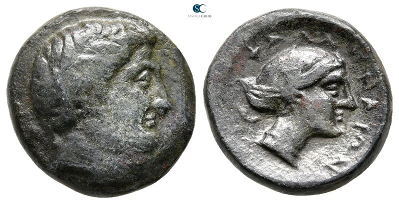 Thessaly. Phalanna circa 350 BC. 
Bronze Æ

19 mm., 6,06 g.

Bare head of A...