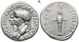 Ionia. Ephesos. Claudius with Agrippina Minor AD 41-54. Cistophor AR