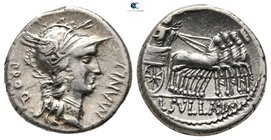 L. Cornelius Sulla Imperator with L. Manlius Torquatus Proquaestor 82 BC. Rome. Denarius AR