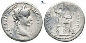 Tiberius AD 36-37. Lugdunum (Lyon). Denarius AR