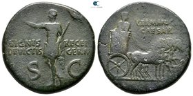 Germanicus AD 37-41. Struck under his son, Gaius (Caligula), AD 37-41. Rome. Dupondius Æ