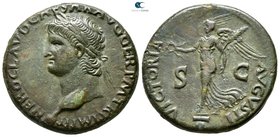 Nero AD 54-68. Lugdunum (Lyon). As Æ