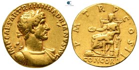 Hadrian AD 117-138. Struck AD 118. Rome. Aureus AV