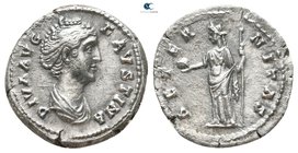 Diva Faustina I Died AD 140-141. Struck after AD 141. Rome. Denarius AR