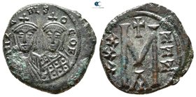 Michael II with Theophilus AD 820-829. Constantinople. Follis Æ