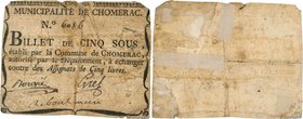 Country : FRANCE regionalism and miscellaneous 
Face Value : 5 Sous 
Date : (1791-1792) 
Period/Province/Bank : Révolution, billet de confiance 
D...