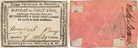 Country : FRANCE regionalism and miscellaneous 
Face Value : 20 Sous 
Date : (1791-1792) 
Period/Province/Bank : Révolution, billet de confiance 
...