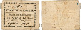 Country : FRANCE regionalism and miscellaneous 
Face Value : 5 Sols 
Date : (1791-1792) 
Period/Province/Bank : Révolution, billet de confiance 
D...