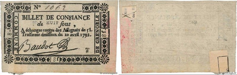Country : FRANCE regionalism and miscellaneous 
Face Value : 8 Sous 
Date : 10...