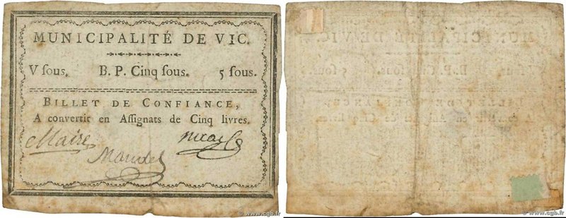 Country : FRANCE regionalism and miscellaneous 
Face Value : 5 Sous 
Date : (1...