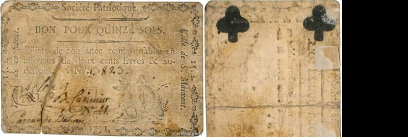 Country : FRANCE regionalism and miscellaneous 
Face Value : 15 Sols 
Date : 1...