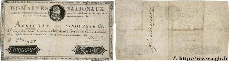 Country : FRANCE 
Face Value : 50 Livres 
Date : 29 septembre 1790 
Period/Pr...