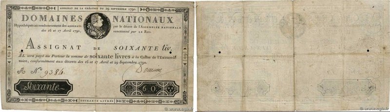 Country : FRANCE 
Face Value : 60 Livres 
Date : 29 septembre 1790 
Period/Pr...