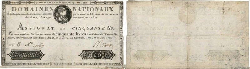 Country : FRANCE 
Face Value : 50 Livres 
Date : 19 juin 1791 
Period/Provinc...