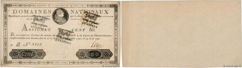 Country : FRANCE 
Face Value : 100 Livres Faux 
Date : 19 juin 1791 
Period/P...