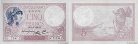 Country : FRANCE 
Face Value : 5 Francs VIOLET modifié 
Date : 14 septembre 1939 
Period/Province/Bank : Banque de France, XXe siècle 
Catalogue r...