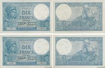 Country : FRANCE 
Face Value : 10 Francs MINERVE Consécutifs 
Date : 15 mai 1925 
Period/Province/Bank : Banque de France, XXe siècle 
Catalogue r...