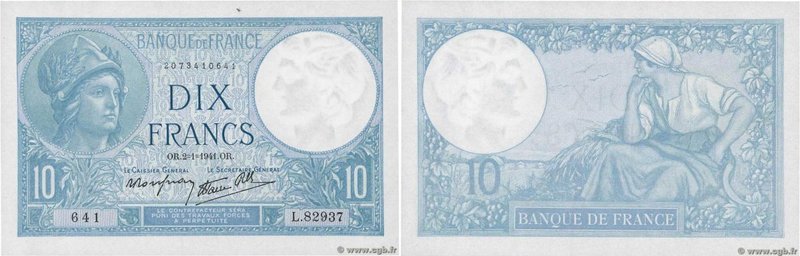Country : FRANCE 
Face Value : 10 Francs MINERVE modifié 
Date : 02 janvier 19...