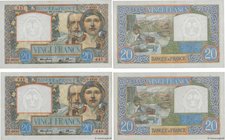 Country : FRANCE 
Face Value : 20 Francs TRAVAIL ET SCIENCE Consécutifs 
Date : 17 juillet 1941 
Period/Province/Bank : Banque de France, XXe siècl...