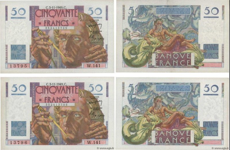 Country : FRANCE 
Face Value : 50 Francs LE VERRIER Consécutifs 
Date : 03 nov...