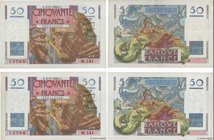 Country : FRANCE 
Face Value : 50 Francs LE VERRIER Consécutifs 
Date : 03 novembre 1949 
Period/Province/Bank : Banque de France, XXe siècle 
Cat...