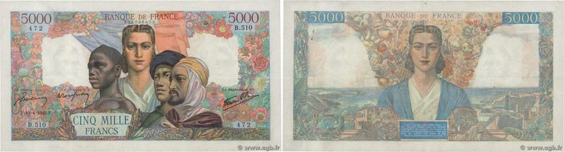 Country : FRANCE 
Face Value : 5000 Francs EMPIRE FRANÇAIS 
Date : 19 avril 19...