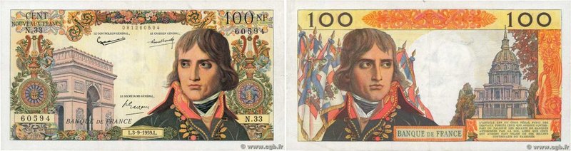 Country : FRANCE 
Face Value : 100 Nouveaux Francs BONAPARTE 
Date : 03 septem...