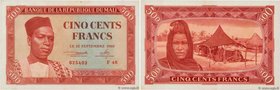 Country : MALI 
Face Value : 500 Francs 
Date : 22 septembre 1960 
Period/Province/Bank : Banque de la République du Mali 
Catalogue reference : P...