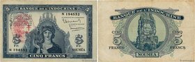 Country : NEW HEBRIDES 
Face Value : 5 Francs 
Date : (1945) 
Period/Province/Bank : Banque de l'Indochine 
Catalogue reference : P.5 
Additional...