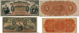 Country : PERU 
Face Value : 2 et 5 Soles Lot 
Date : 30 juin 1879 
Period/Province/Bank : La Republica del Peru 
Catalogue reference : P.32 et P....