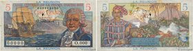 Country : REUNION ISLAND 
Face Value : 5 Francs Bougainville Spécimen 
Date : (1946) 
Period/Province/Bank : Caisse Centrale de la France d'Outre-M...