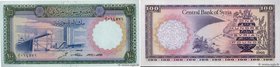 Country : SYRIA 
Face Value : 100 Pounds 
Date : 1966 
Period/Province/Bank : Central Bank of Syria 
Catalogue reference : P.98a 
Alphabet - sign...