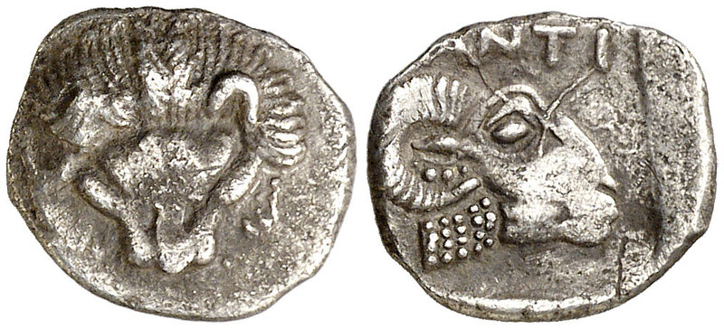(390-380 a.C.). Bósforo Cimerio Pantikapaion. Dióbolo. (S. 1691 var) (CNG. VII, ...