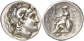 Reino de Tracia. Lisímaco (323-281 a.C.). Tetradracma. (S. 6814 var) (CNG. III, 1750). 16,74 g. MBC+.