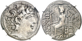 Imperio Seléucida. Filipo I, Filadelfos (95-75 a.C.). Antioquía ad Orontem. Tetradracma. (S. 7196 var) (CNG. IX, 1319). 14,07 g. MBC.