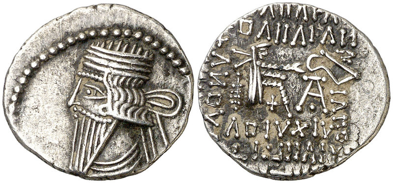 Imperio Parto. Vologases III (105-147 d.C.). Ecbatana. Dracma. (S.GIC. 5831 sim)...