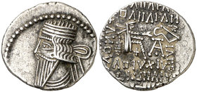 Imperio Parto. Vologases III (105-147 d.C.). Ecbatana. Dracma. (S.GIC. 5831 sim) (Mitchiner A. & C. W. 672). 3,68 g. MBC+.