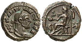 (291-292 d.C.). Diocleciano. Alejandría. Tetradracma de vellón. (Spink 12882) (Kampmann-Ganschow 119.81). 6,81 g. EBC-.