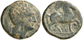 Cese (Tarragona). Semis. (FAB. 2313) (ACIP. 1139, mismo ejemplar). 6,92 g. Pátina verde. Rara. MBC-/MBC.