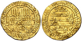 AH 260. Aglabitas de Túnez. Abu al-Garaniq Muhammad ibn Ahmed. Dinar. (S.Album 446) (Lavoix 857). 4,15 g. Ex Colección MB 17/10/2018, nº 627. MBC.