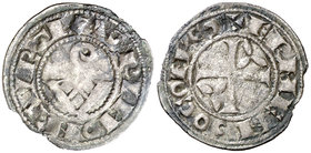 Comtat d'Urgell. Ermengol VIII (1184-1209). Agramunt. Diner. (Cru.V.S. 119 var) (Cru.C.G. 1935a var). 0,58 g. Ligeras oxidaciones. Escasa. MBC-.