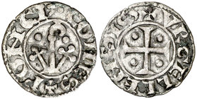 Comtat d'Urgell. Ponç de Cabrera (1236-1243). Agramunt. Diner. (Cru.V.S. 126) (Cru.C.G. 1943). 0,77 g. Manchitas. Escasa. MBC.