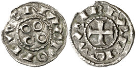Vescomtat de Narbona. Berenguer (1019-1067). Narbona. Diner. (Cru.V.S. 157) (Cru.Occitània 40) (Cru.C.G. 2022). 1,21 g. Rara. MBC+.