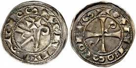 Comtat de Tolosa. Alfons Jordà (1112-1148). Tolosa. Diner. (Duplessy 1226) (P.A. 3688). 1,17 g. La leyenda del anverso comienza a las 6h del reloj. MB...
