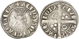 Alfons II (1285-1291). Barcelona. Croat. (Cru.V.S. 331) (Cru.C.G. 2148). 3.11 g. MBC-/MBC.