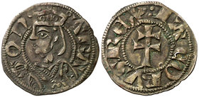 Jaume II (1291-1327). Aragón. Dinero jaqués. (Cru.V.S. 364) (Cru.C.G. 2182). 0,97 g. Buen ejemplar. MBC+.